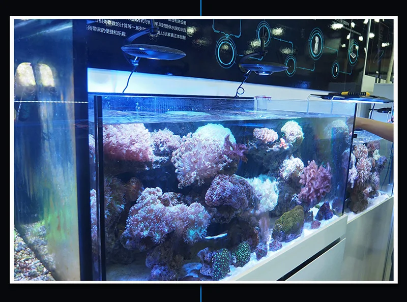 Nicrew ZE8000/8200/8300 морской воды аквариум светодиодный светильник ing для воды для выращивания растений Профессиональный полноспектральная аквариумная лампа, получившая сертификат Европейского 60 Вт