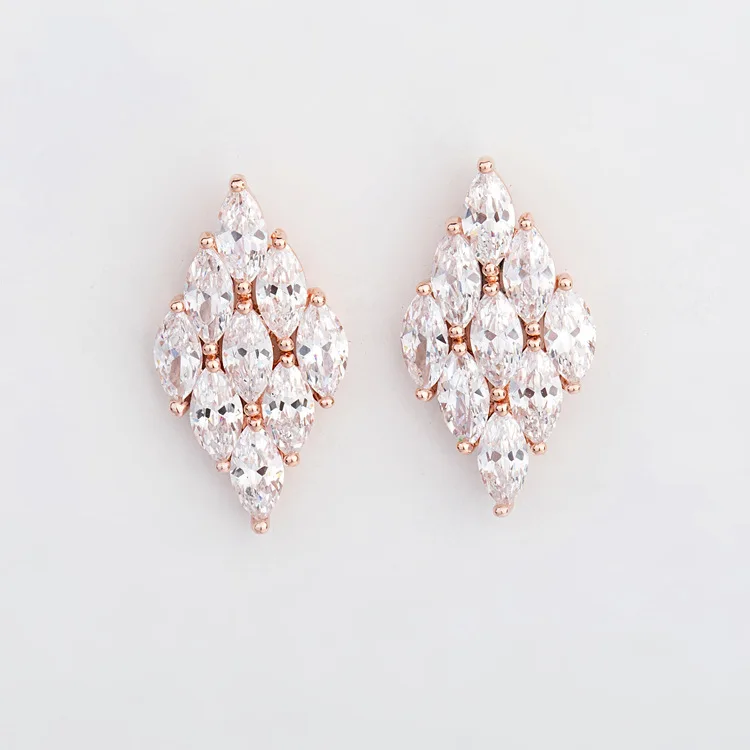

SLBRIDAL Fashion Jewelry Bijoux Anti-allergic Simulated Pearls Earrings Charm Drop Earrings Women Rose Gold Dangle Earrings