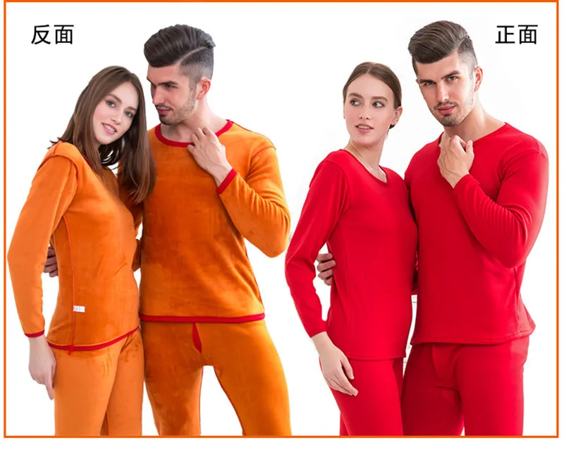 Winter Velvet Thick Thermal Underwear For Men Warm Layered Clothing Pajamas Thermos Male Long Johns Second Thermal Female Skin