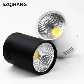 

LED Downlight 10W 15W Round Surface Mounted Dimmable COB Led Ceiling Lamps Spot Light White Black AC85-265V