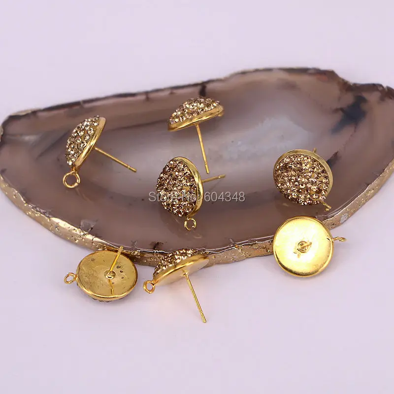 10 пар круглой формы серьги-гвоздики ювелирные изделия Поиск проложить горный хрусталь модные ювелирные изделия шпильки