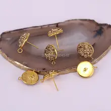 10 пар круглой формы серьги-гвоздики ювелирные изделия Поиск проложить горный хрусталь модные ювелирные изделия шпильки