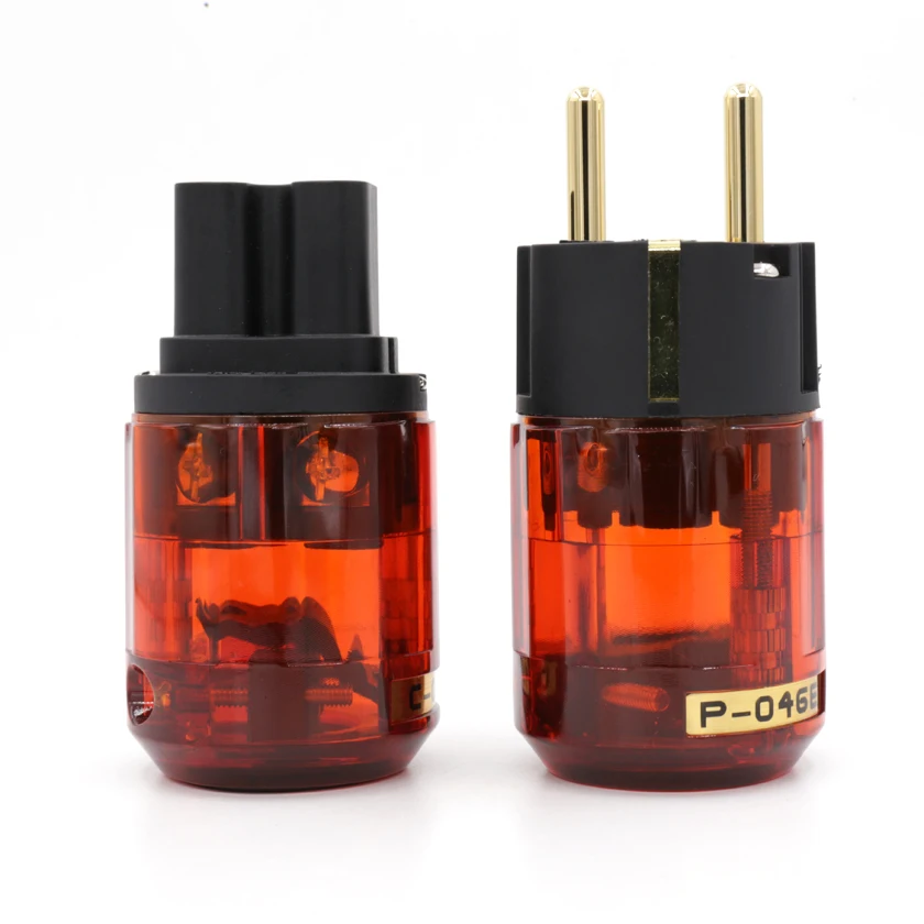 

Free shipping one Pair P046E+C046E Gold-Plated EU SCHUKO Power Plug