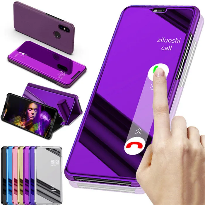 

For Xiaomi Redmi 6 6A 6 Pro 5 Plus Case Clear View Window Smart Mirror Flip Leather Case for Xiaomi A1 5X A2 Lite 6X Cover Capa