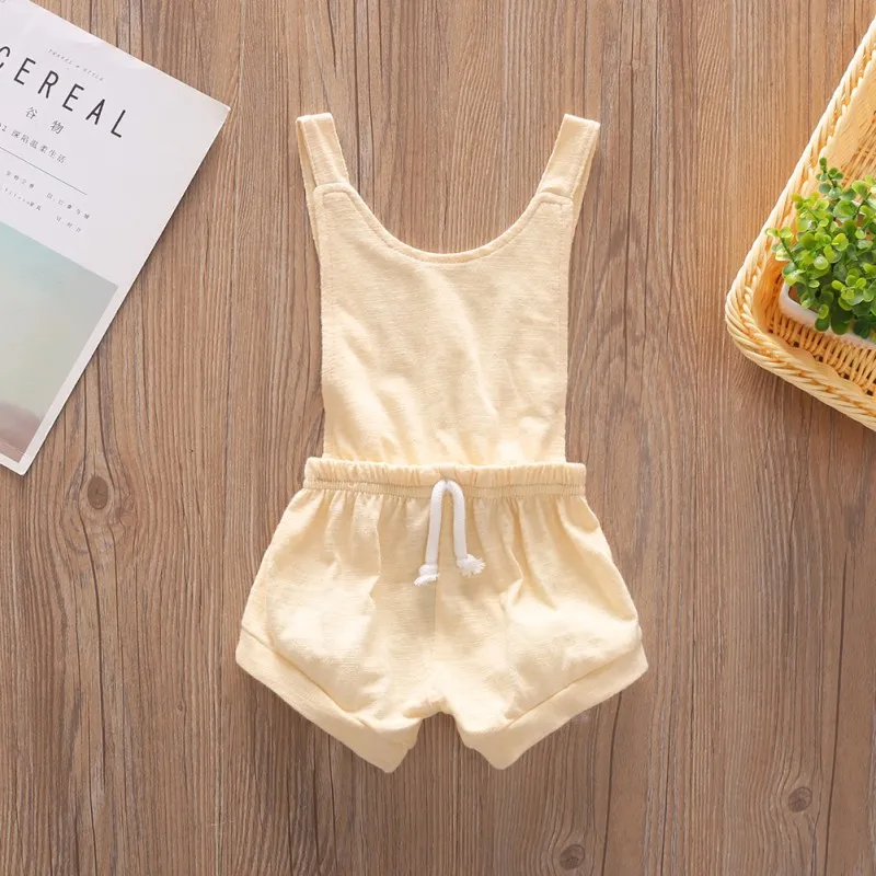 

Summer Infant Baby Sleeveless Romper Kids Girls Boys Backless Overalls Jumpsuit Newborn Clothes
