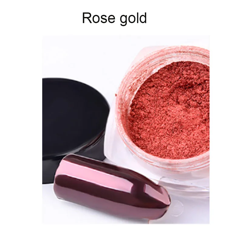 Nail art glitter powder mirror effect rose gold purple chrome dust pigment DIY nail polish nail powder MZ037 - Цвет: rose gold