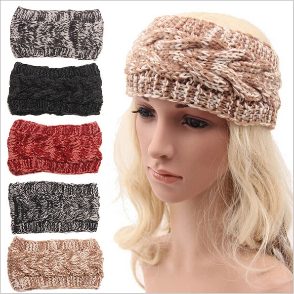 girls fleece crochet winter knit headbands braided headband wool