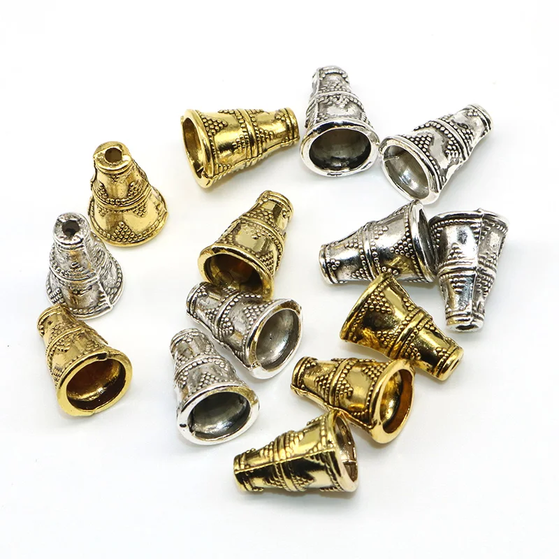 

Wholesale Price Taper Bead Caps Silver Gold Mixed Color Conical End Spacer Beads Caps Charms For Jewelry Making Findings