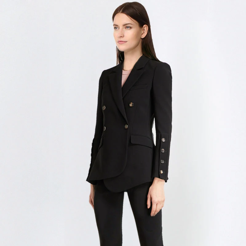 Fashion White and Black Pant Suits 2018 Autumn Winter Women Office Business Formal Party 2 Pieces Set Fashion White and Black Pant Suits 2018 Autumn Winter Women Office Business Formal Party 2 Pieces Set