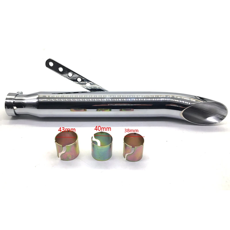 

Universal 39-46mm Retro Electroplating chrome Motorcycle Muffler Exhaust Pipe Vertical Vintage Pressure Case
