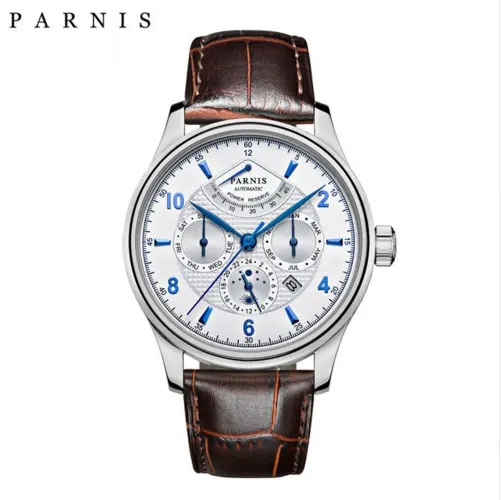  43mm Parnis Sapphire Crystal Slim Miyota 9100 Movement mechanical Automatic Mens Watch Power Reserv