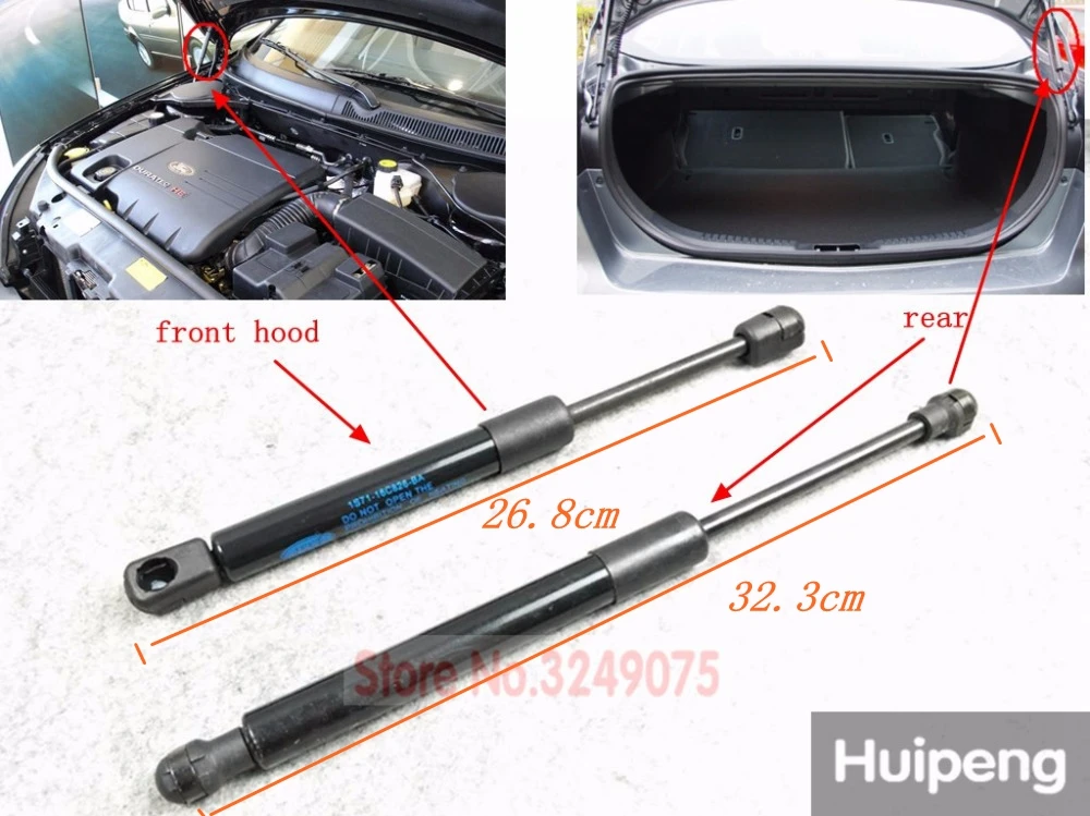 

Front Hood Gas Charged Lift Support Sturt Shocks Spring Dampers Rear Tailgate Boot Gas Struts for Ford Mondeo 01-07 2.0/2.3
