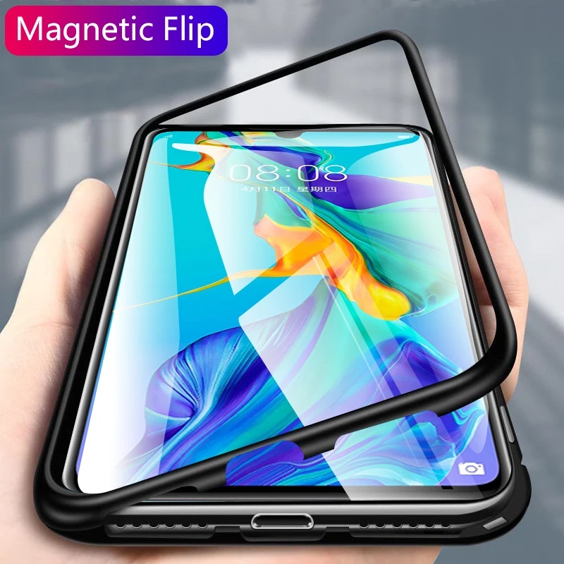 chyi-magnetic-case-for-huawei-p30-pro-case-glass-hard-back-cover-luxury-metal-frame-protection