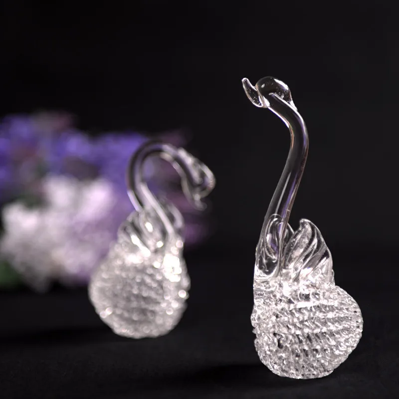 

Spun Craft Glass Swan Beautiful Wedding Gift Crystal Swan Home Decorative Glass Pair Swans Friend Gift