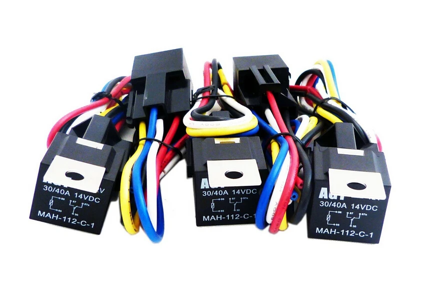5 Pack Car Automotive 12v 40a Agt 30 40 Amp Relay