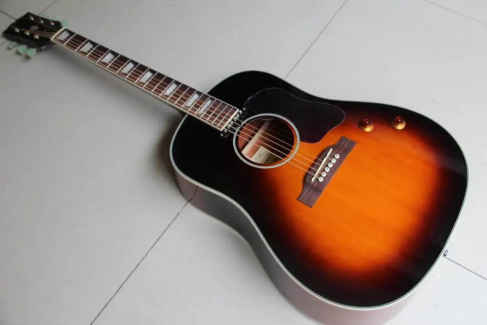 

Wholesale 160 vintage VS Acoustic Electric guitar John lennon sunburst J160 acoustic guitar with sound hole pickup JS160 120110