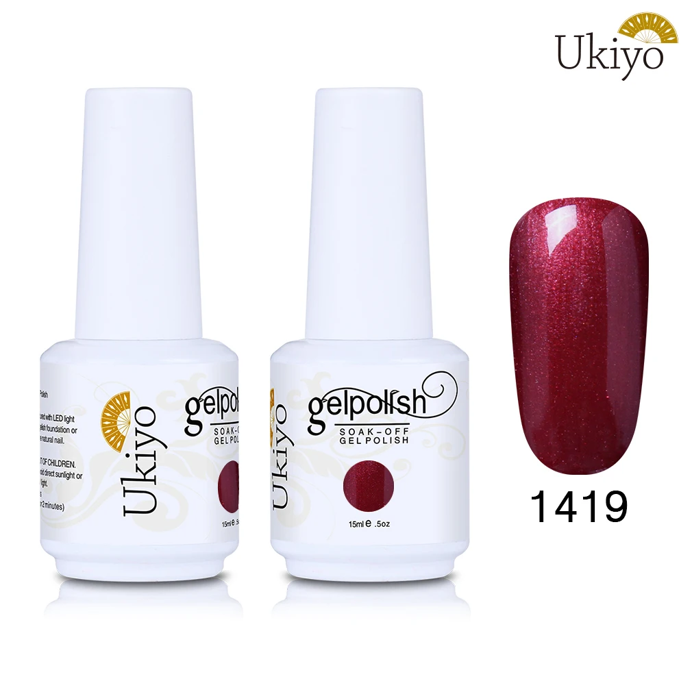 Ukiyo 15 мл Лак для ногтей 170 великолепный цвет Гель-лак для ногтей Vernis полуперманентное верхнее покрытие Базовое покрытие гель-лаки для ногтей Гель-лак - Цвет: 1419