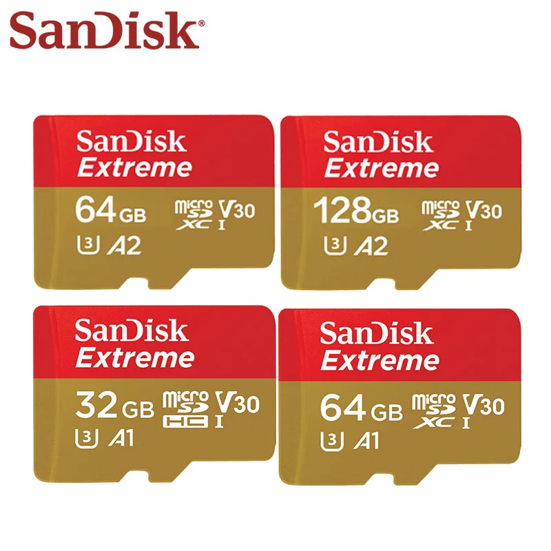 100% карта памяти Micro SD карты памяти Extreme 32 ГБ, 64 ГБ и 128 ГБ 256 GB Micro SD Card Class10 A2 UHS-I флэш-карты флеш-карта памяти TF микро SD