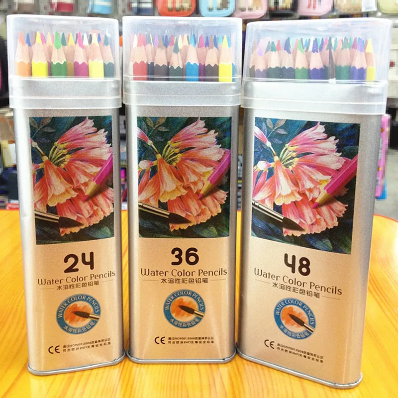 Железные консервированные 12 24 36 48 цветов нетоксичные водорастворимые цветные карандаши секретная садовая раскраска Художественный набор