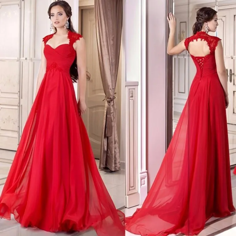 Красное шифоновое длинное платье подружки невесты для свадьбы 2019 vestidos boda mujer