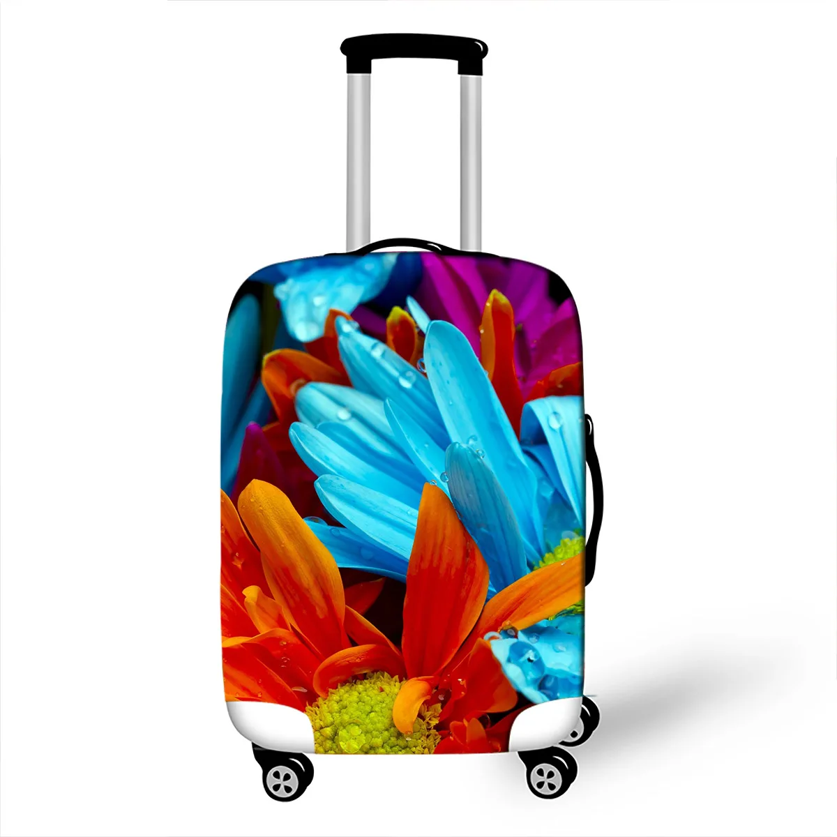 Защитный чехол для чемодана на колесиках с 3D принтом S/M/L/XL 4 размера для багажа 18-32 дюймов, эластичные тканевые пылезащитные Чехлы для цветов - Цвет: Flower 9