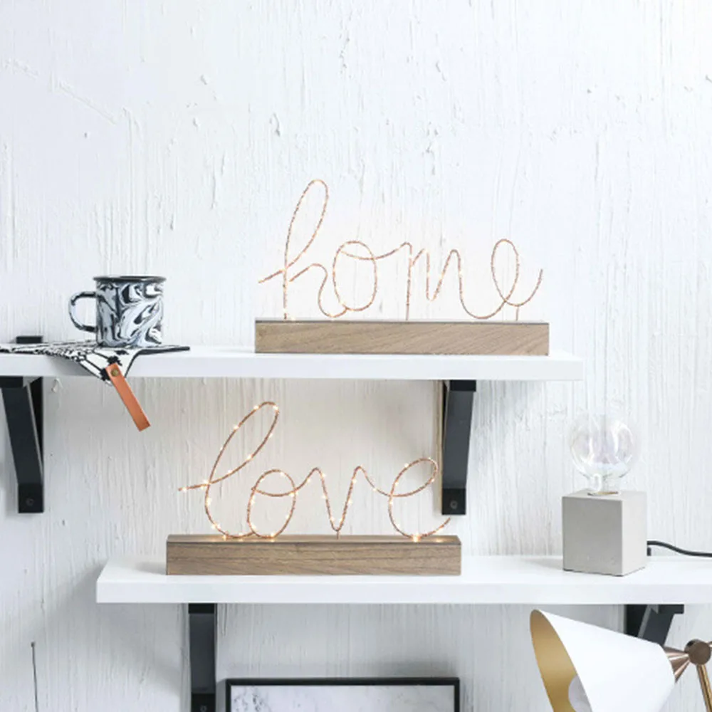 

Creative Home Decorative Figurines Ornaments LED Lamp Light LOVE Letters Living Room Bedroom Layout Decoration Valentine's Day