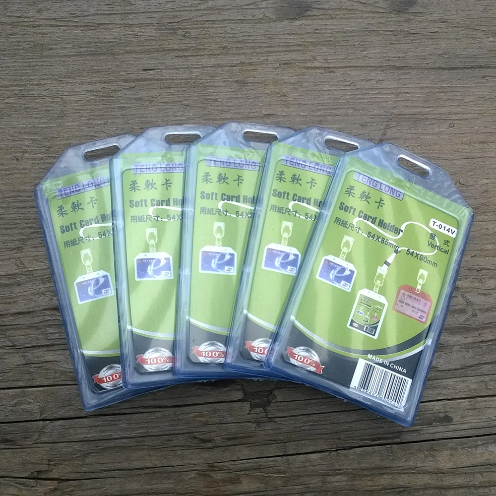 

50 pcs Work Clear Soft Name Credit Card Holders Bank Card Neck Strap Card Bus ID holders Identity badge company office supply
