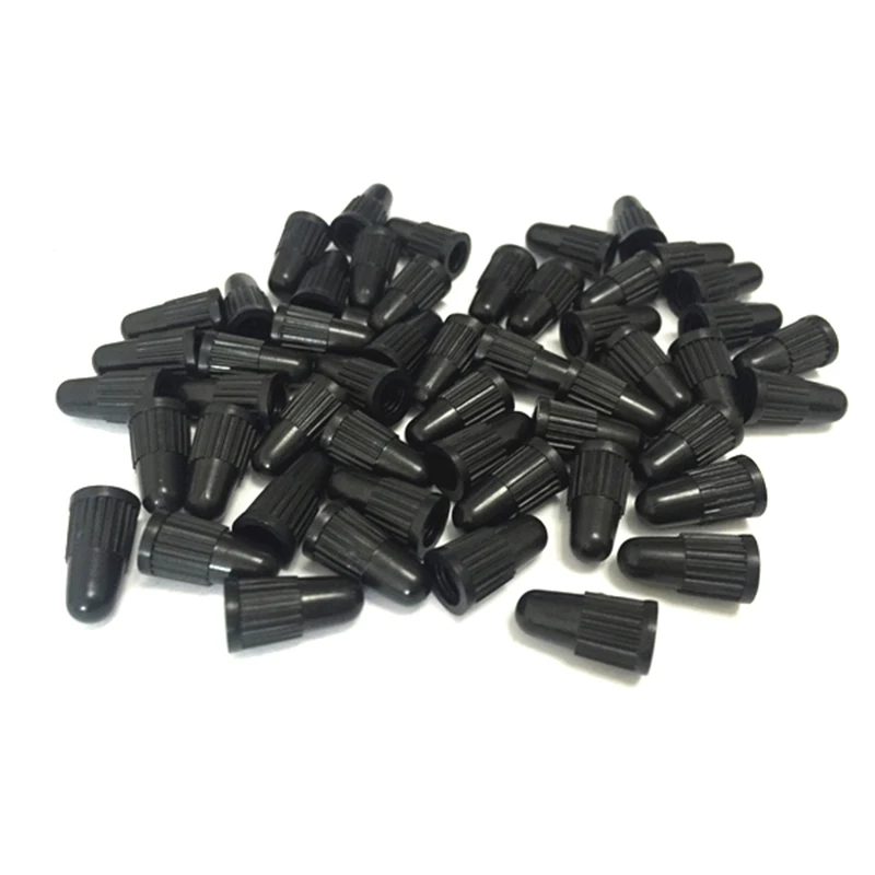 100 шт./лот, черные пластиковые колпачки для шин Presta, крышки для клапанов для французских клапанов