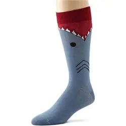 Женские носки Европа Америка хлопок синий мультфильм милый забавный днем Акула животных носки унисекс