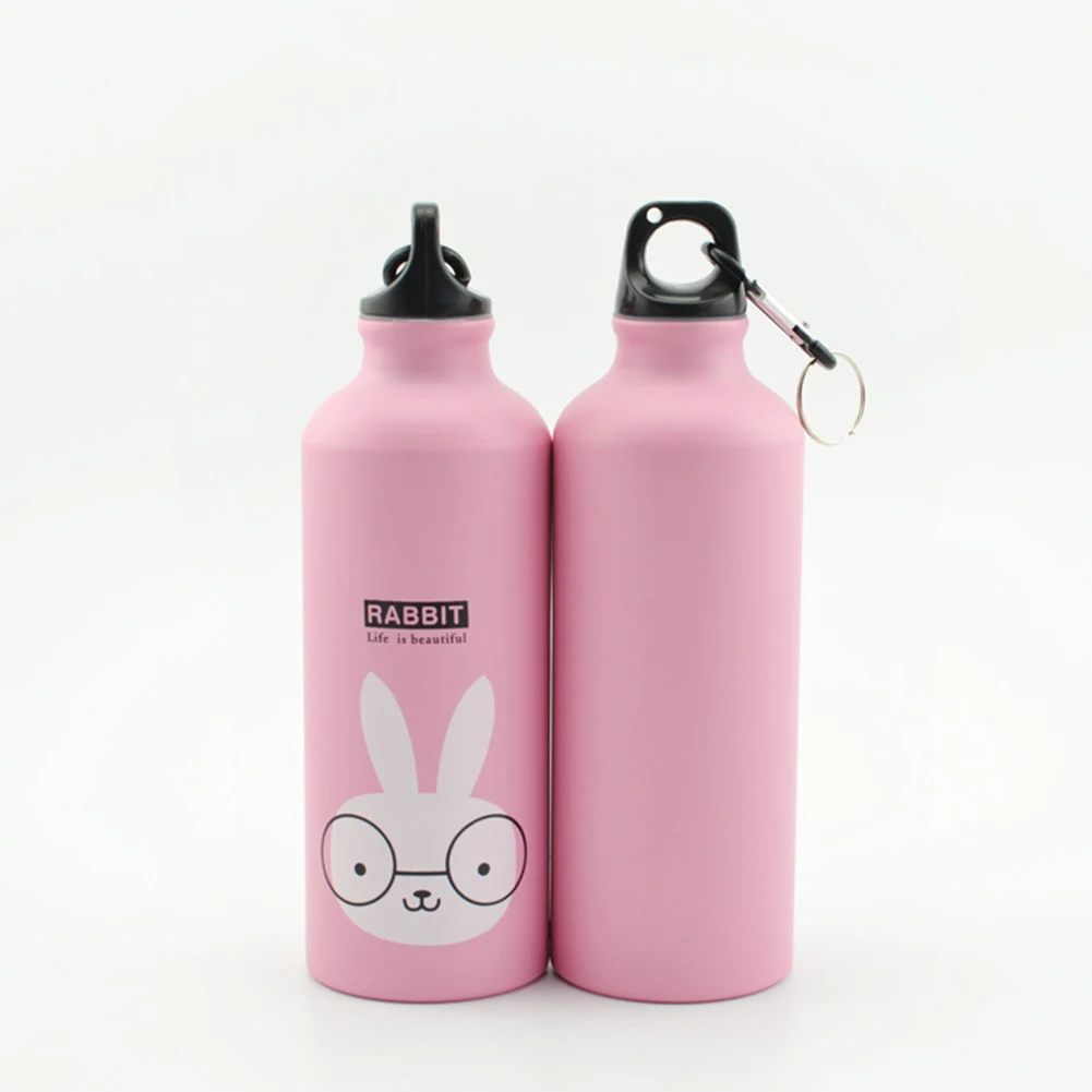 2020 Aluminum 500ML Water Bottle Candy Color Cute Cartoons Outdoor Travel Sports
