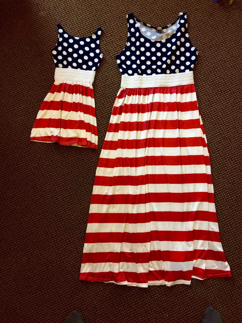 mom and daughter dress Flag Dress 03 (6)