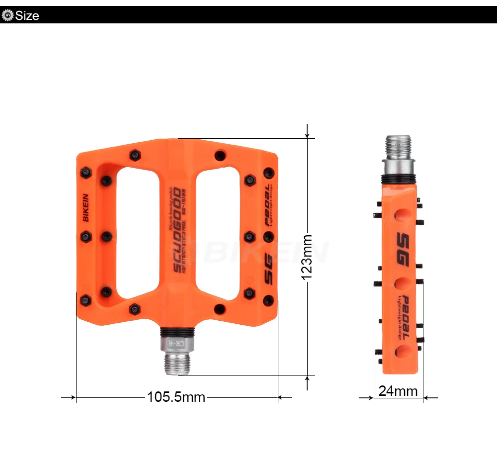 BIKEIN, педали для горного велосипеда, MTB, педали, BMX, велосипедные Плоские Педали, нейлон, много цветов, MTB, для велоспорта, спортивные, ультралегкие, аксессуары, 355 г