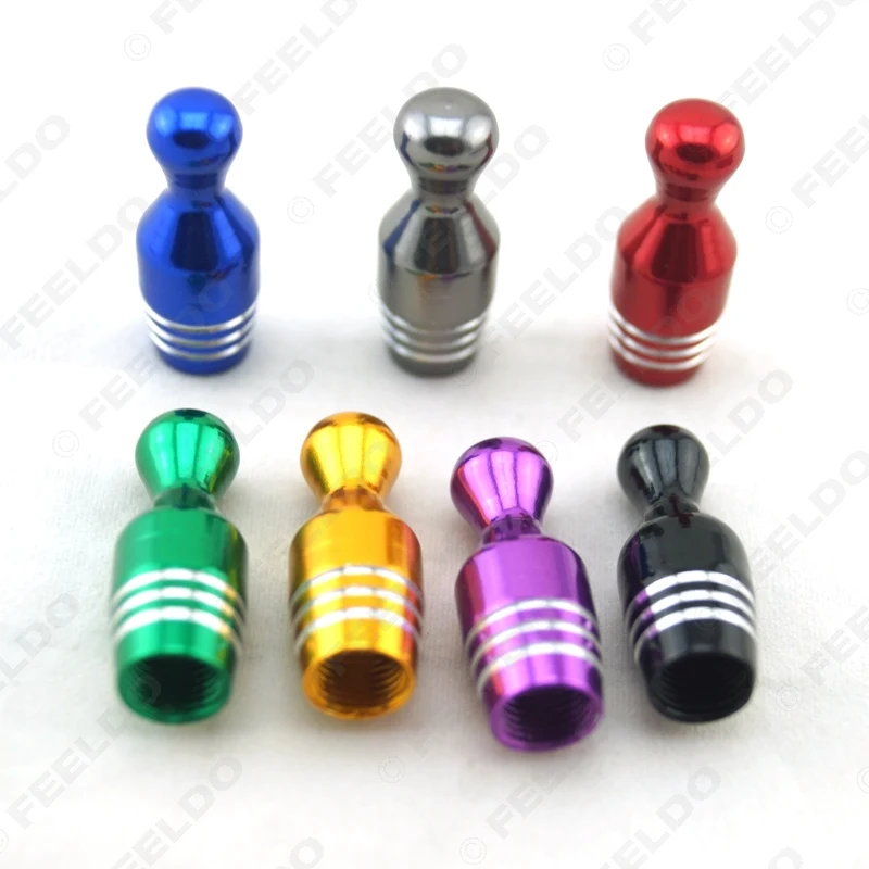 

4Pcs For Car Bike Motorcycle Bowling-shaped Alloy Valve Caps MTB BMX Tire Valve Anti-Dust Covers 7-Color #FD-980
