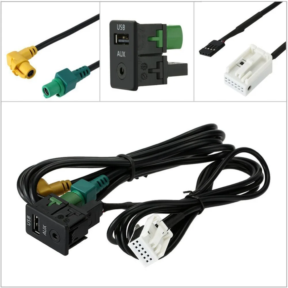 

Adeeing USB 3.5mm AUX Switch Socket RCD510 RCD310+ RCD300+ MDF20 / 231 for VW Magotan Touran POLO