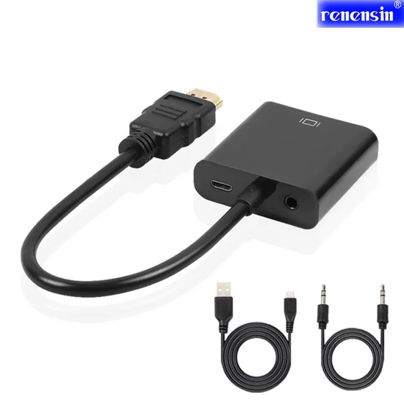 

Monitor TV Male to Female HDMI to VGA Cable Converter connector with Audio usb Power Adapter for PS3 PS4 STB PC Laptop Tablet