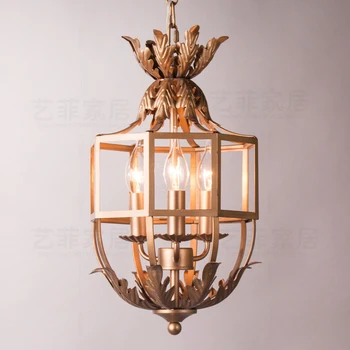 

European retro do old style Acanthus leaf method pendant light bedroom aisle porch bedroom hanging lighting