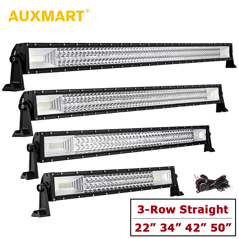AUXMART 22 &quot34&quot 42 &quot50&quot 3 ряда светодиодный светильник бар внедорожный прожектор +