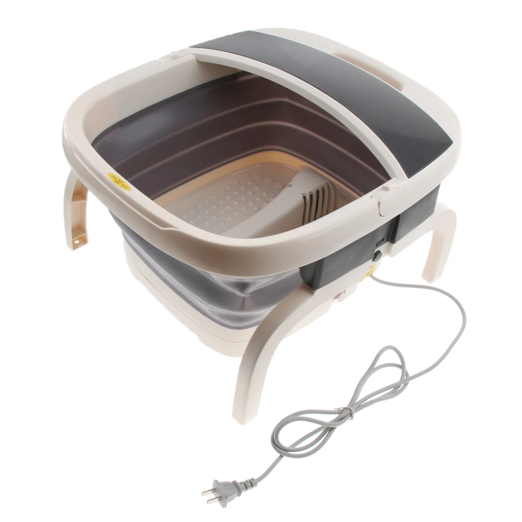  Foldable Electric Foot Bath Tub Bucket Basin Massager With Heat US Plug