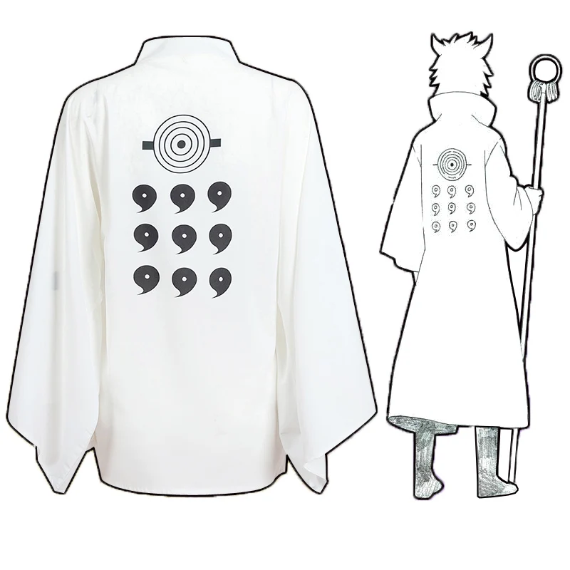 

KIGUCOS 10th Bijuu Ootutuki Hagoromo Cosplay Costume Anime Naruto Jacket Rikudo Sennin Outfit Chiffon Coat