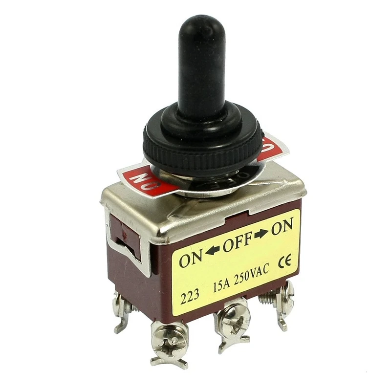 AC 250V 15A 6-контактный DPDT ВКЛ./ВЫКЛ./вкл. 3-позиционный мини-переключатель |
