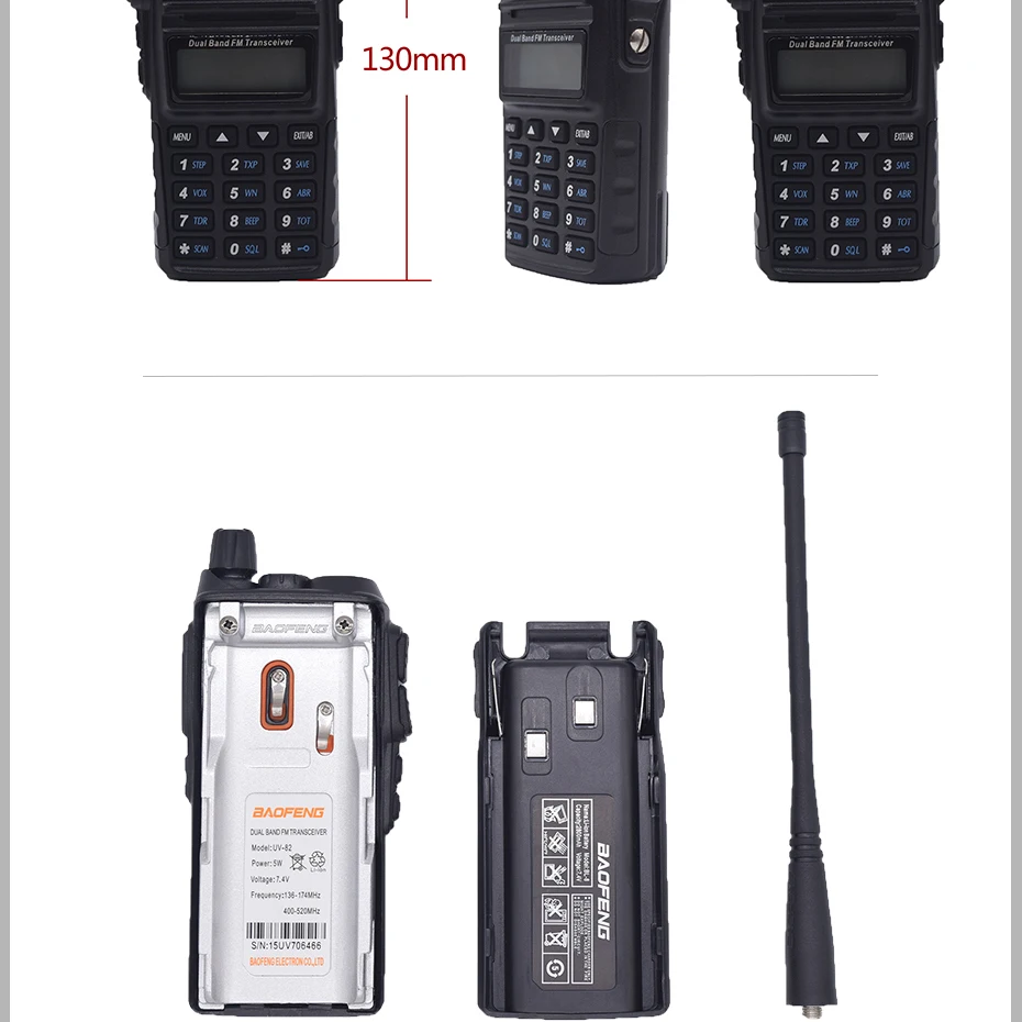 UV-82 Baofeng Любительское радио CB Walkie Talkie Dual Band PTT двухстороннее UV82 Портативный трансивер VHF UHF FM 128CH УФ 82 радио