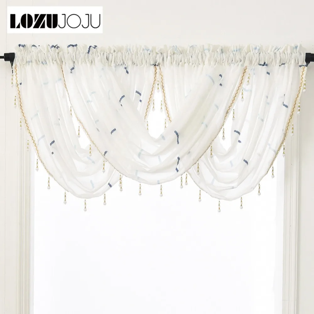 LOZUJOJU украшение для дома valance элегантный короткий Тюль капля гостиной кухни окна
