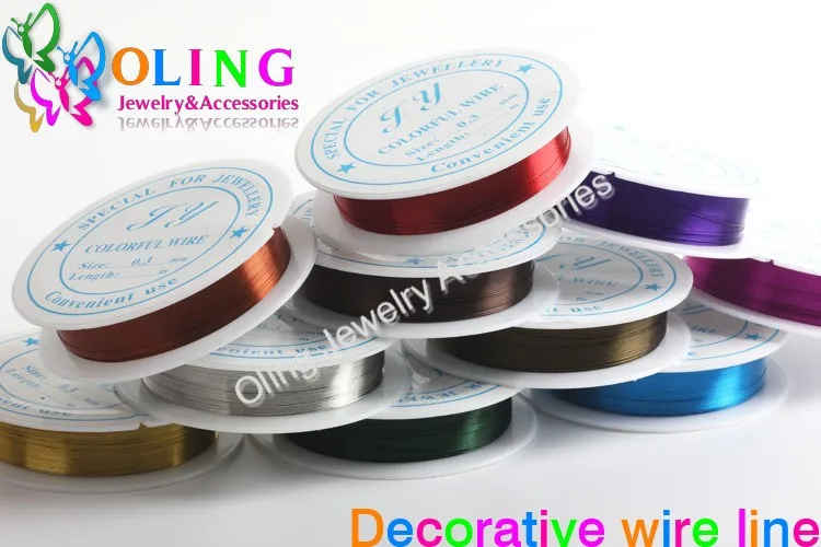 OlingArt 0.4MM 12M/Roll Wire Line Mixed Multicolor Plated Beaded Crafts DIY Choker Bracelet Necklace Jewelry Making OlingArt 0.4MM 12M/Roll Wire Line Mixed Multicolor Plated Beaded Crafts DIY Choker Bracelet Necklace Jewelry Making