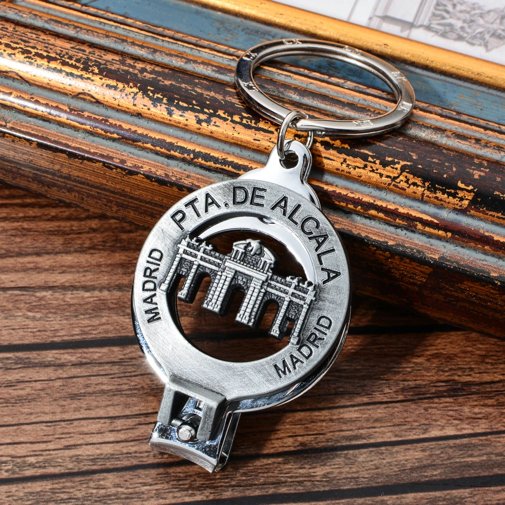 

Vicney Spain Gate of Alcala Nail Clipper Key Chain Vintage Style Triumphal Gate Keychain Madrid Travel Souvenir Keyring For Gift
