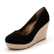 Europe style fashion platform high heel lady shoes pumps wedding shoes wedges thick heel suede casual shoes