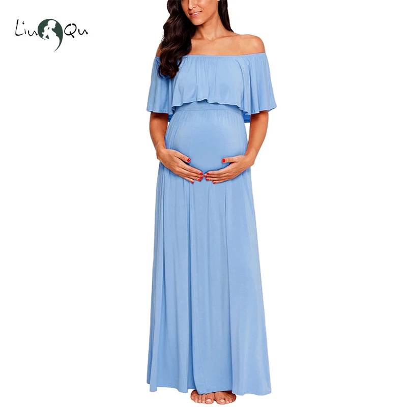 plus size baby blue maternity dress