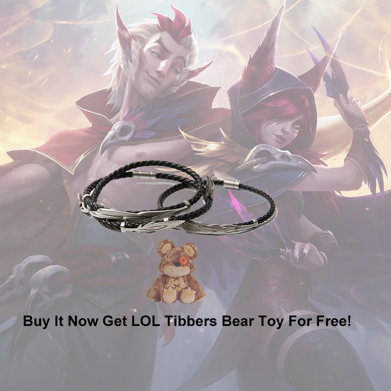 Koop LoL Rakan En Xayah paar armband sieraden zilver 925 armband liefhebbers armbanden cadeau voor vriendin vriendje vrouwen sieraden