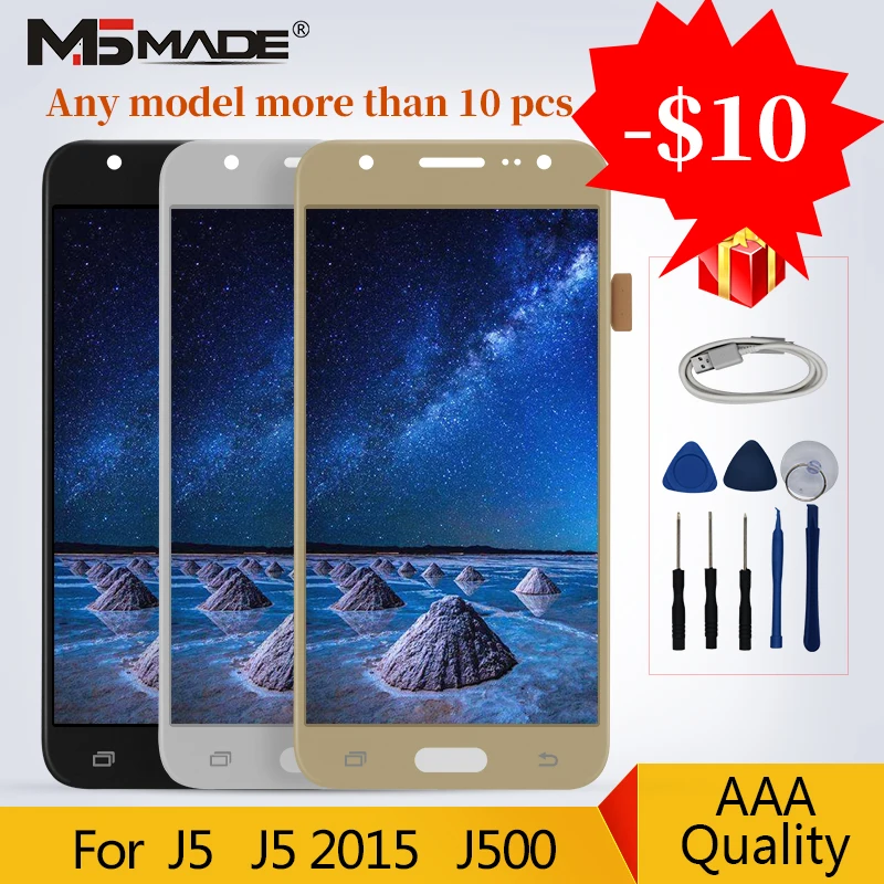 

J500 Original Super AMOLED For Samsung Galaxy J5 2015 J5 J500F J500FM J500Y LCD Touch Screen Digitizer Display Replacement Parts