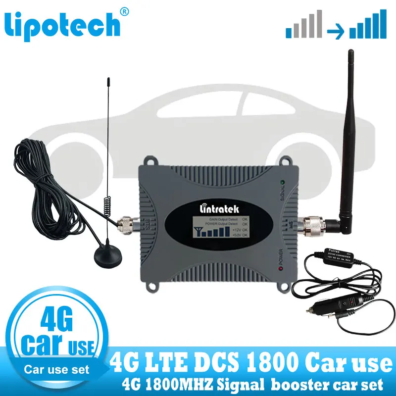 lintratek car use 4g lte signal booster dcs 1800 mhz repeater gsm mobile cell phone cellular communication amplifier | Мобильные
