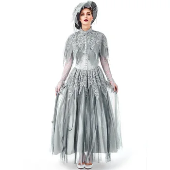 

Halloween Bride Dress Party Goth Costume Ghost Bride Cosplay Costume Masquerade Vampire Zombie Carnival for adult kid